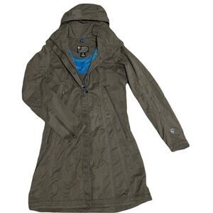 Kuhl Lena Trench Coat Grey PACKABLE Hooded‎ Jacket Size Small
